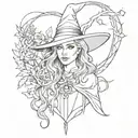 witchy tattoo design idea