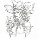 witchy tattoo design idea