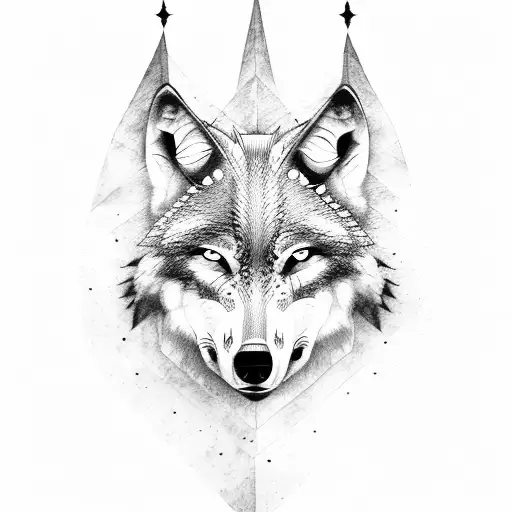 Wolf viking tattoo design idea
