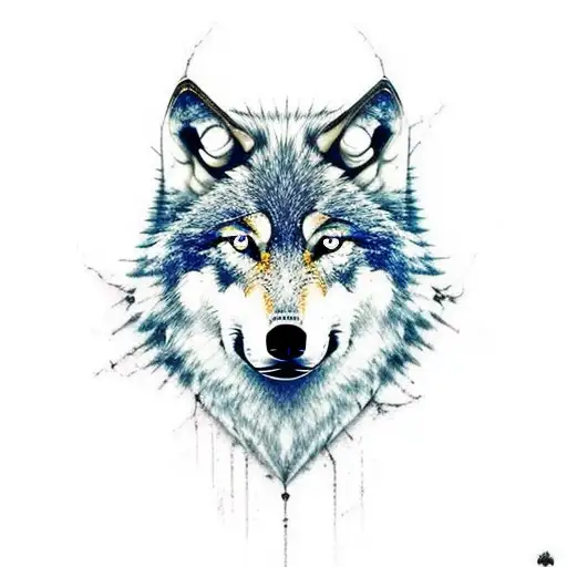 Wolf viking tattoo design idea