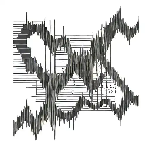 heartbeat that flatlines and then starts a soundwave tattoo design idea