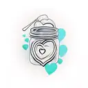 jar of jam with a heart tattoo design idea