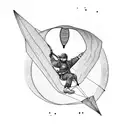 Paragliding and Jiujitsu tattoo design idea