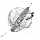 Paragliding and Jiujitsu tattoo design idea