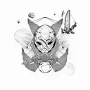 Paragliding and Jiujitsu tattoo design idea