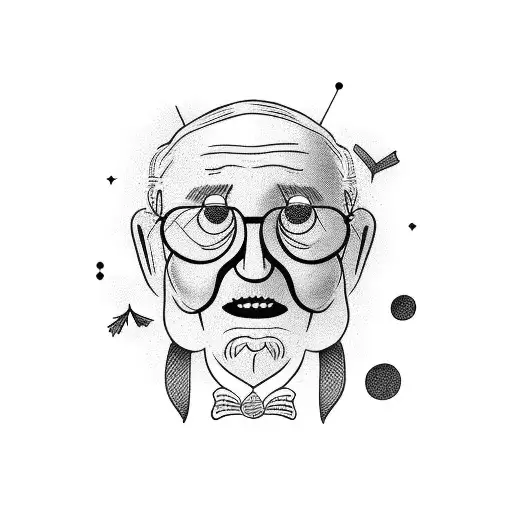 Grandpa, whose grandson is sitting in his backpack tattoo design idea