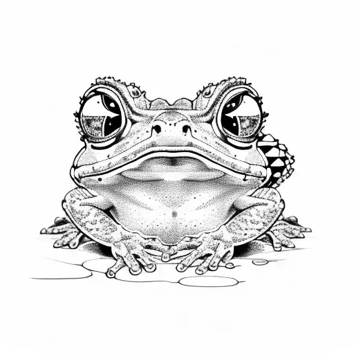 toad sat on top of a train tattoo design idea