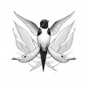 Swallow Bird tattoo design idea