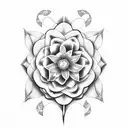 A pair of scissors intertwined with blooming flowers tattoo design idea