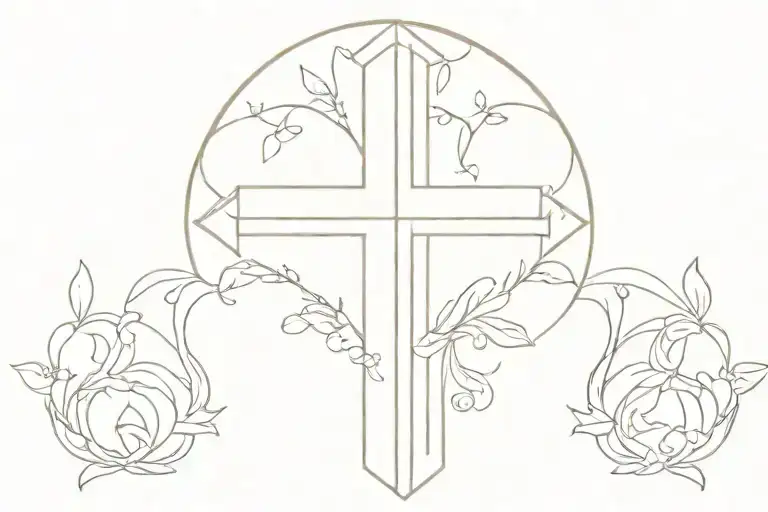 dainty cross tattoo design idea
