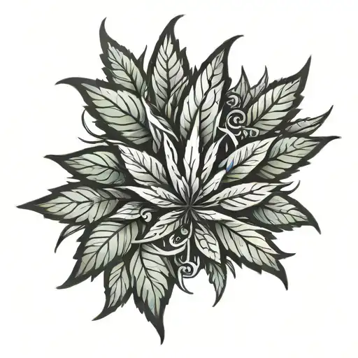 cannabis ketamine tattoo design idea