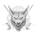 mantarraya y una pantera negra  tattoo design idea