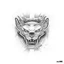 mantarraya y una pantera negra  tattoo design idea