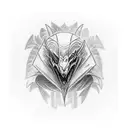 balanced good and evil surrounded by a raven, dragon, and wolf  tattoo design idea
