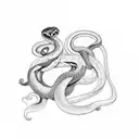 Libra and snake tattoo design idea