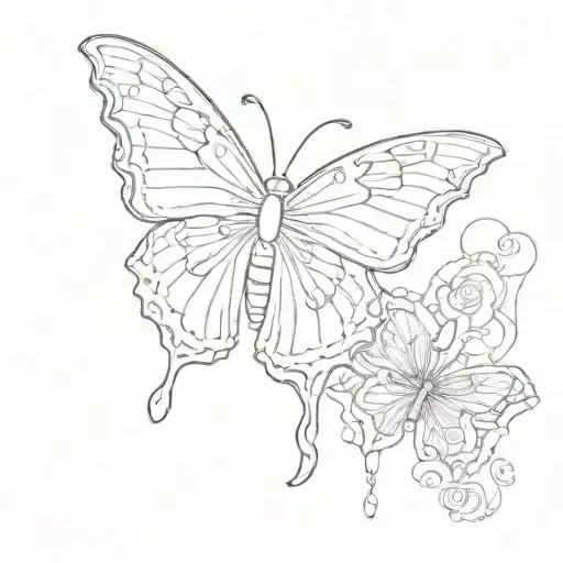 BTS and butterfly tattoo design idea