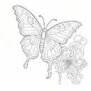 BTS and butterfly tattoo design idea