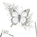 BTS and butterfly tattoo design idea