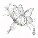BTS and butterfly tattoo design idea