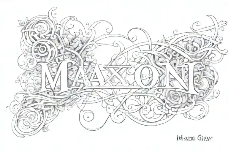 Maxon Gray name written tattoo design idea