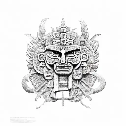 itzamna mayan god tattoo design idea