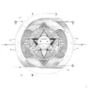 moon sun arrow tattoo design idea