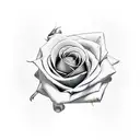 rose stem with 3 broken hearts tattoo design idea