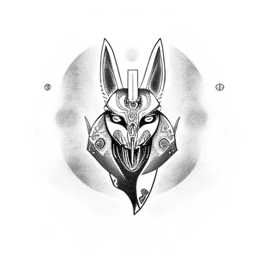 anubis with rinnegan eyes from naruto tattoo design idea