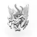 eros and anteros, as ephebes, homoerotic tattoo design idea