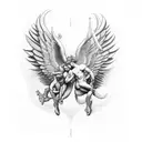 eros and anteros, as ephebes, homoerotic tattoo design idea