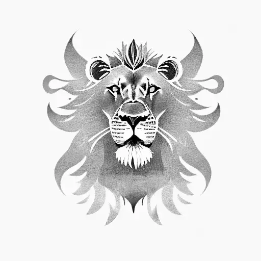lion with Phoenix, Punjabi khanda tattoo design idea