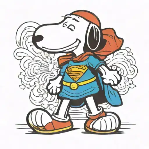 snoopy with Superman shirt tattoo design idea
