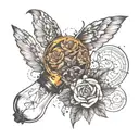 Broken light bulb with flowers growing out of it tattoo design idea