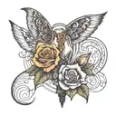 Broken light bulb with flowers growing out of it tattoo design idea