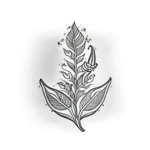 A traditional tattoo of a Kashmiri chilli plant with intricate details and vibrant colors tattoo design idea