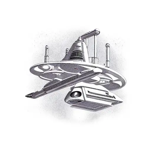 startrek enterprise ship profile image tattoo design idea
