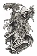 grim reaper holding a scythe tattoo design idea