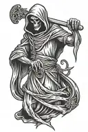 grim reaper holding a scythe tattoo design idea