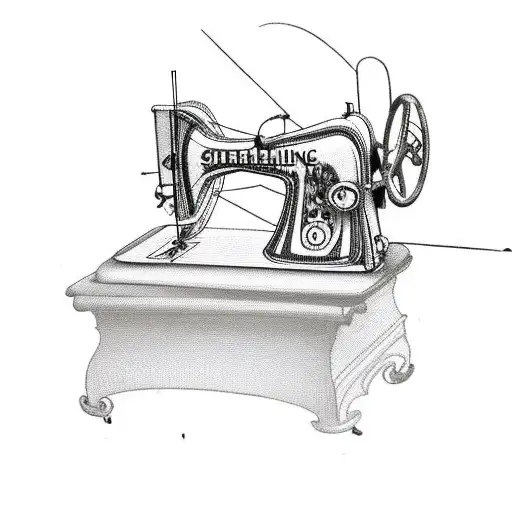 antique sewing machine drawing