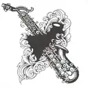 saxophone tattoo design idea