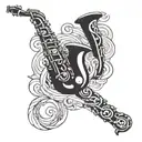 saxophone tattoo design idea