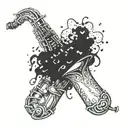 saxophone tattoo design idea