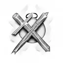 paper scroll with a cross on it with bible verse on it tattoo design idea