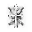 paper scroll with a cross on it with bible verse on it tattoo design idea