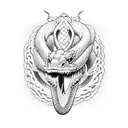 Dragon and snake tattoo design idea