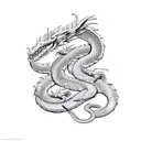 Dragon and snake tattoo design idea