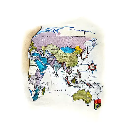 A traditional tattoo of a map of the USA with Pittsburgh highlighted tattoo design idea