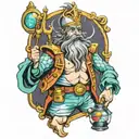 King neptune with a flux capacitor back to future tattoo design idea