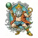 King neptune with a flux capacitor back to future tattoo design idea