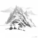 Mountain Scene tattoo design idea